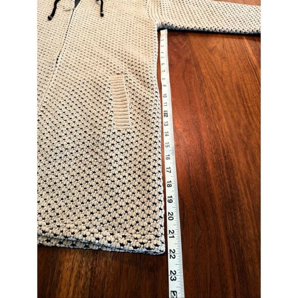 Men's Black Tan Full Zip Crochet Velvet Sherpa Lined Hooded Jacket Large - Picture 4 of 8